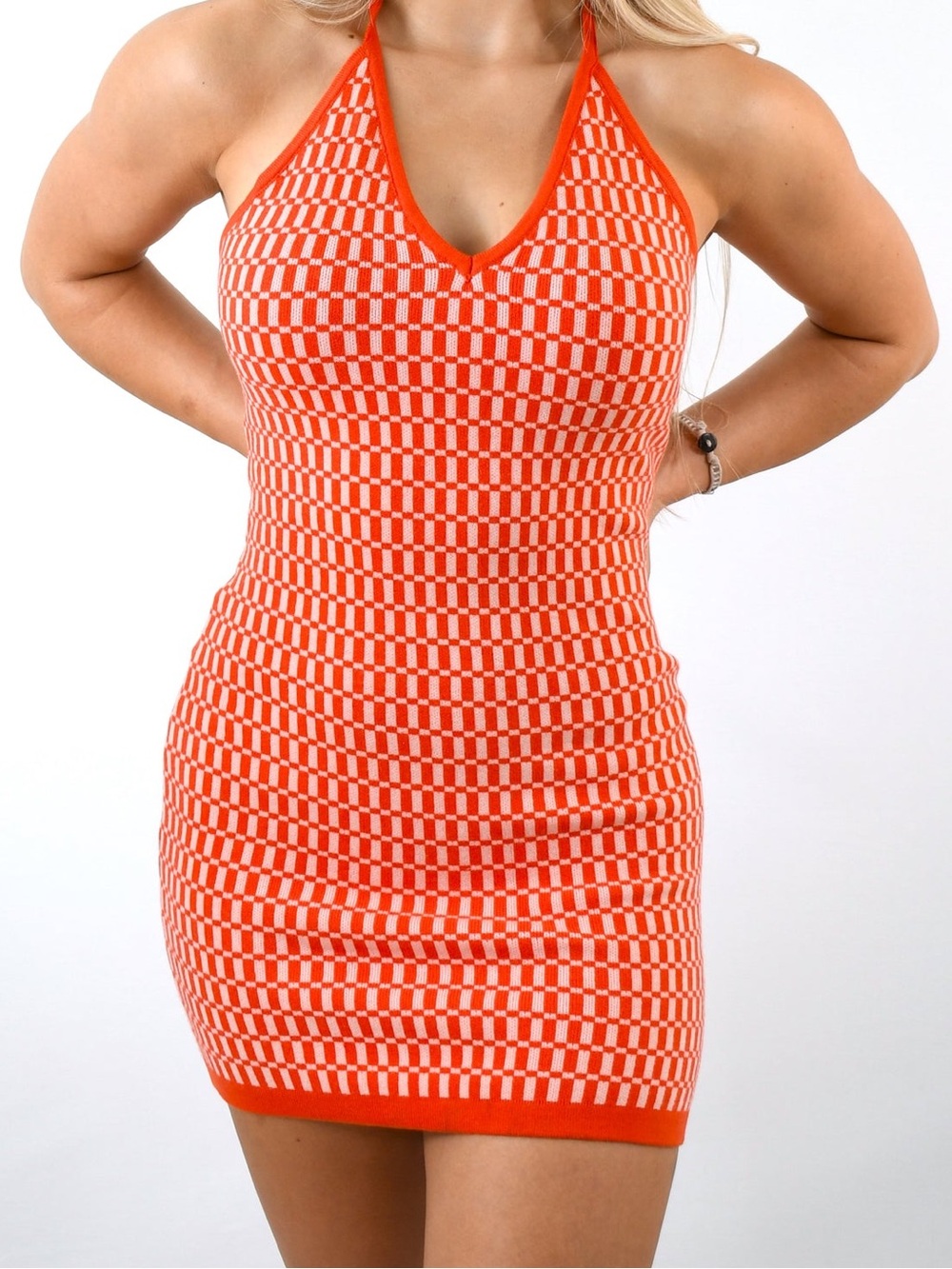 Cotton Candy LA Geometric Halter Dress Size Large